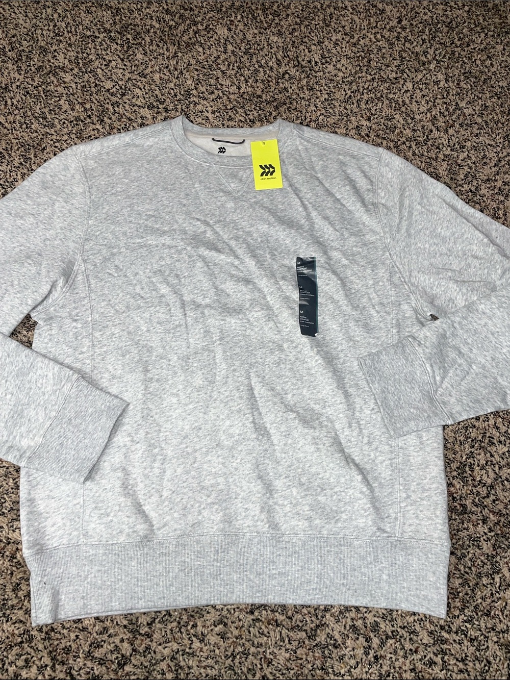 Men's Crewneck Active Comfort Sweatshirt - Light Gray Size M NWT